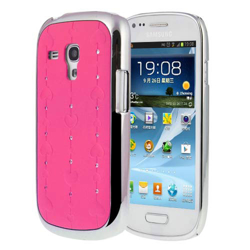 Imagem de Capa para Galaxy S3 Mini i8190 Love Heart com Strass Brilhante - Rosa