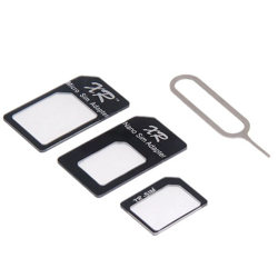 Imagem de Kit 4 em 1 adaptador Nano SIM e Micro SIM para SIM e Ejetor de Chip