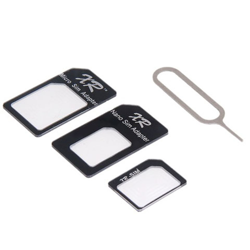 Imagem de Kit 4 em 1 adaptador Nano SIM e Micro SIM para SIM e Ejetor de Chip