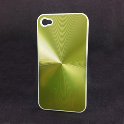 Imagem de Capa para iPhone 4 e 4S de Plástico com Traseira de Alúminio Circular - Verde