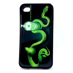 Imagem de Capa para iPhone 4 e 4S de TPU - Absolut Vodka com Cobra