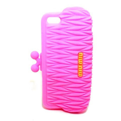 Imagem de Capa para iPhone 5 e 5S de Silicone 3D Bolsinha Miu Miu - Rosa