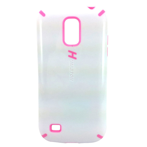 Imagem de Capa para Galaxy S4 Mini i9190 Anti Shock H Maston - Branca com Rosa