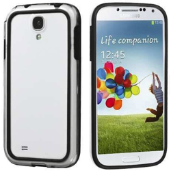 Imagem de Bumper para Galaxy S4 Mini i9190 de TPU com Plástico - Preto com Transparente