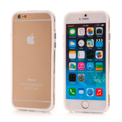 Imagem de Bumper para iPhone 6 e 6S de TPU - Dual Color | Transparente com Branco