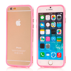 Imagem de Bumper para iPhone 6 e 6S de TPU - Dual Color | Transparente com Rosa