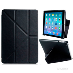 Imagem de Capa para iPad Mini 1, 2 e 3 de Couro Sintético Origami - iCover | Preto