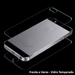 Imagem de Película para iPhone 5 e 5S de Vidro Temperado - Frente e Verso | Transparente