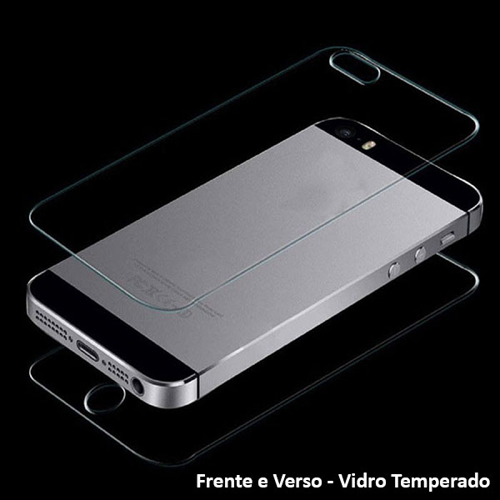 Imagem de Película para iPhone 5 e 5S de Vidro Temperado - Frente e Verso | Transparente