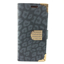 Imagem de Capa para iPhone 6 de Couro Sintético Estilo Carteira - Onça com Strass | Cinza Chumbo