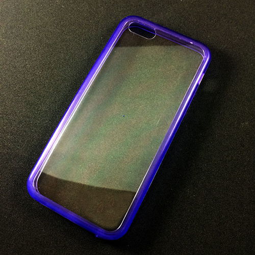 Imagem de Capa para iPhone 5C de Acrílico com Traseira Transparente - Lateral Roxa