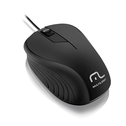Imagem de Mouse Óptico com fio Emborrachado 1200dpi USB - Multilaser | Preto