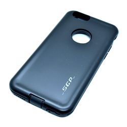 Imagem de Capa para iPhone 6 e 6S de Plástico e Silicone - Anti Shock | Preta