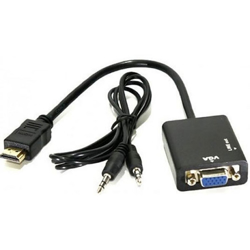 Imagem de Cabo HDMI macho para VGA fêmea com Áudio - Preto