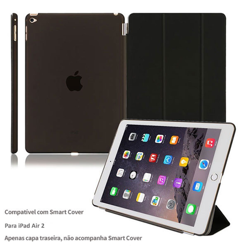 Imagem de Capa para iPad iPad Air 2 traseira de Plástico compatível com Smart Cover - Preto Transparente