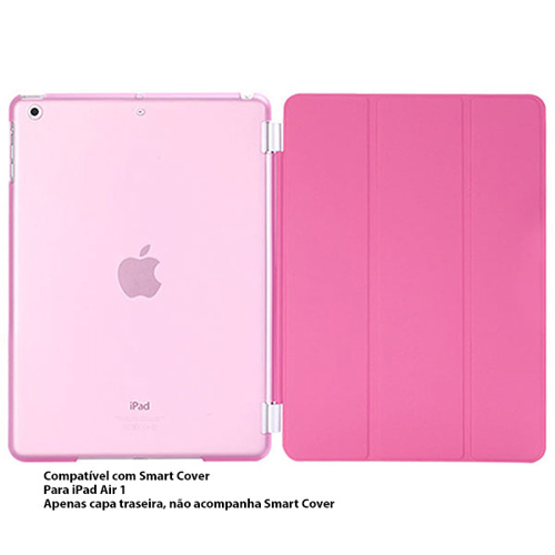 Imagem de Capa para iPad Air 1 traseira de Plástico compatível com Smart Cover - Rosa Transparente