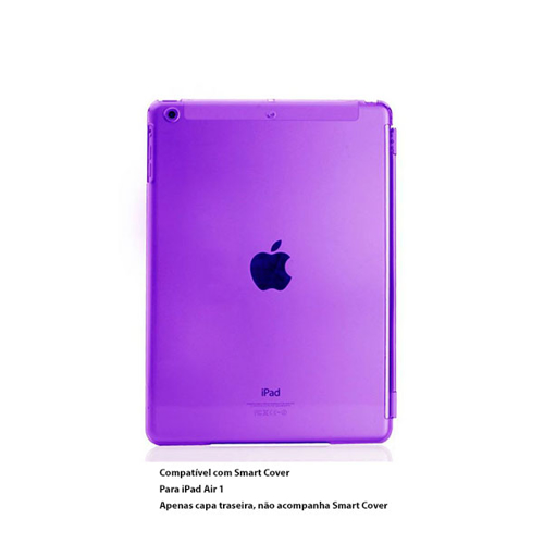 Imagem de Capa para iPad Air 1 traseira de Plástico compatível com Smart Cover - Roxo Transparente