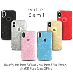 Imagem de Capa para iPhone 6 Plus e 6S Plus de Plástico com Glitter