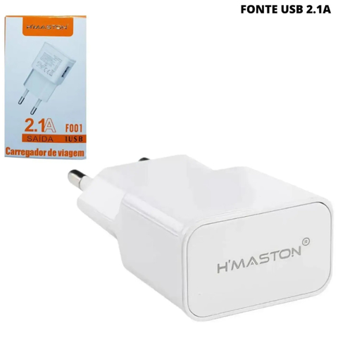 Imagem de Carregador de parede USB 2.1A - Hmaston